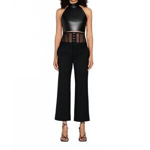 NEW MONSE corset slim fit trousers in black